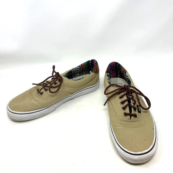VANS Classic‎ Canvas Tan Aztec Blanket Low Top Sneaker Shoes Size 9 - Picture 4 of 9